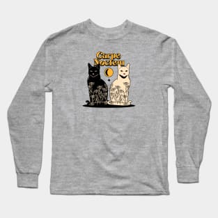 Carpe Noctem Black Cat in beige Long Sleeve T-Shirt